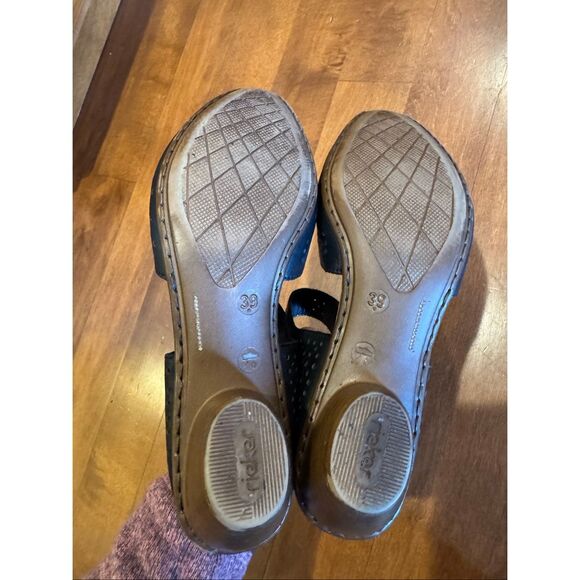 Rieker Women’s Mary Jane Shoes Size 39 Black Leather Cutout Comfort Strap EU 39 - Picture 5 of 5